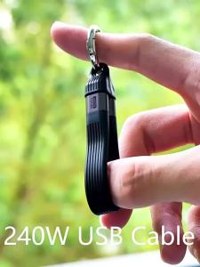 NNBILI 240W 40Gbps USB 4 Cáp Loại C Ngắn Sang Loại C Truyền Dữ Liệu Nhanh Phụ Kiện Móc Khóa Mở Rộng 8K
