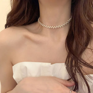 Korean Fashion Surround Pearl Neck Lace Women Elegant Necklace Accessories Jewelry for Girls