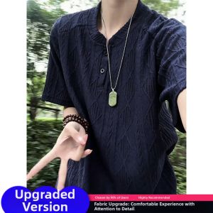 CHENMU | Henley Neck Hollow Thin Cool Summer T-Shirt