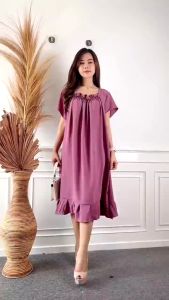 AliMaMa - DRESS FUJI: Pakaian Wanita Panjang Airflow Crinkle Daster Jumbo Perempuan Kekinian Medan