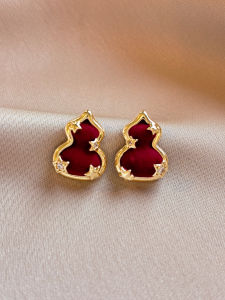 Pianist | Red Velvet Gourd Earrings S925 Silver