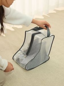 Tas Sepatu Boots Ukuran Betis /Tas Penyimpanan Sepatu /Tahan Air Debu Transparan Shoes /Protection Bag Resleting Portable Boots