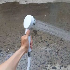 [Trọn bộ tay sen tăng áp] Tay sen tắm tăng áp nước mạnh dây cấp nước nhựa 140cm sợi lưới ốc vít tắc kê