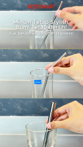 Sedotan Stainless / Set Sedotan Komplit Ekonomis RESTOMART (0818169) (F12)