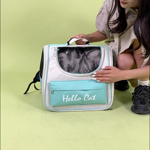 Pet Breathable Cat Cage Backpack with Visible Window Oxford Cloth Small Breed Durable Crate