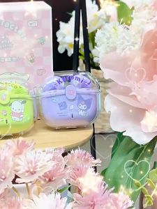 100% Authentic Sanrio Hello Kitty Wireless Bluetooth Earphone Kuromi HIFI Sound Earphones with mic Original High Quality Sports Headset Noise Cancellation TWS Wireless Earbuds for IOS Android Phone Birthday Gift LY-505