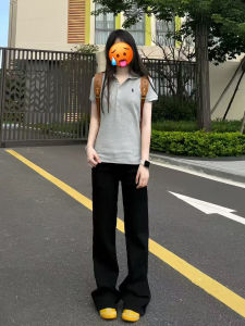 Black Slim Fit Straight Leg Pants Mens Summer Thin Ice Silk Drapey Knife Edge Trousers Cleanfit Fashionable Trendy Casual Pants