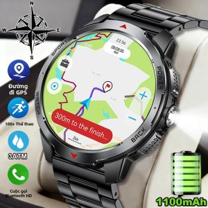 Đồng Hồ Thông Minh Nam Mới Màn Hình 17 Inch Pin Siêu Dung Lượng 1100mAh Cuộc Gọi BT Chống Nước 3ATM Với Đèn Pin La Bàn Theo Dõi Sức Khỏe Cho Android & iOS