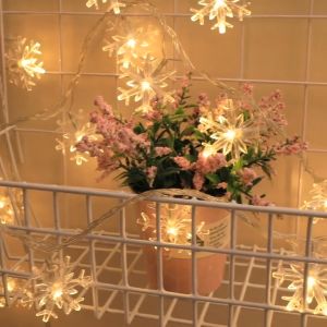 6M-40lights LED Christmas Lights USB Christmas Snowflake String Lights Christmas Tree Decoration Lights