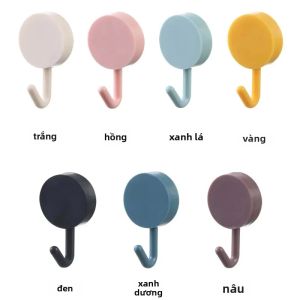 7 Móc Dán Tường Tự Dính Phủ PVC Không Cần Khoan Dùng Để Cất Giữ Đồ Dùng Trong Nhà - Móc Treo Khăn Tắm Nhà Tắm Nhà Bếp Móc Treo Áo Khoác Túi Xách