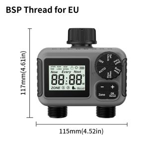 TNCE 1/2-Outlet Automatic Irrigation Programmer Automatic Irrigation Timer Watering System Garden Watering LCD Display IPX5
