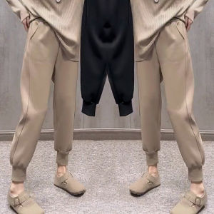 Deep Grey Harlan Womens Sweatpants Thickened Fleece Casual Sports Pants High Waist Long Trousers Korean Style plus Size