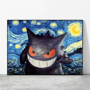 New Van Gogh Museum Canvas Printings Pokemon Pikachu Birthday Gifts Charizard Painting Art Prints Picture Modern Home Decorative