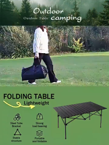 Outdoor Folding Table Portable Camping Table Multi-Function Ultra-light Picnic Table Aluminum Alloy Table Barbecue Picnic Camping Table