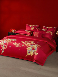 Boyang Home Textile | Wedding Red Cotton Bed Set