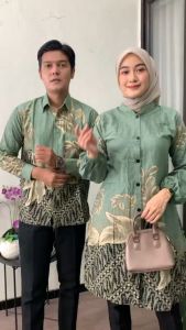 Tunik Batik Wanita Modern Atasan Batik Wanita Baju Batik Lengan Panjang Ready Seragam M L XL XXL 3XL Ful Kancing Depan Busui