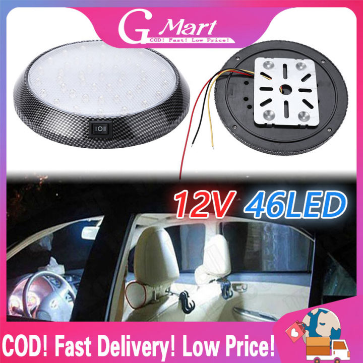 1pc DC 12V 46 LED Round Car Interior Roof Light High Brightness Automobile Ceiling Dome Lamp Lighting Accessories Round Interior Light Carbon Lazada PH