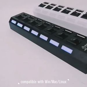USB hub 7 port output ON OFF saklar lampu USB2.0