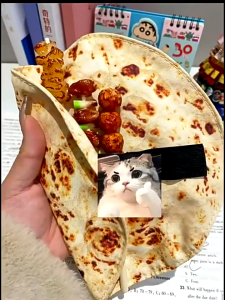 Dirt-resistant Pancake Storage Pencil Bag Pencil Case Burrito Pen Bag Students Creative Simulation Food Stationery