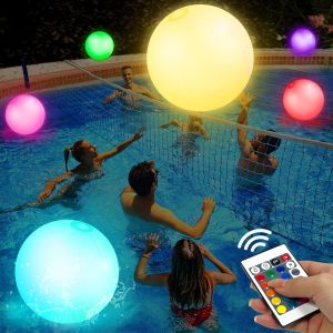 20CM Luminous Beach Ball Light 16 Colors LED Garden Ball Ligh Swimming Pool Inflatable Beach Balloons Balls Wedding Party Dec