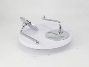 Round Circle Side Mirror Chrome Long Stem Stainless Aluminum | COD