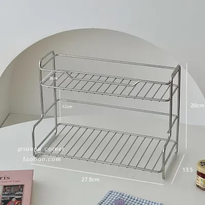Multi-tiered Desktop Storage Rack for Home Use