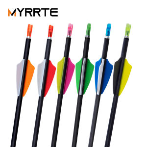 MYRRTE 12ชิ้น ID4.2mm ลูกศรคาร์บอนบริสุทธิ์31 ”ตรง ± กระดูกสันหลัง0.003 350-1500