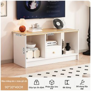 ZHUOHE | Tủ Kệ TV Tích Hợp Kiểu Kem Phù Hợp Không Gian Nhỏ cho Phòng Khách