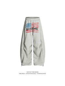 Quần Nỉ Nam Dáng Rộng Có Dây Rút in Chữ Cổ Điển Phong Cách Mỹ Quần Dài Thể Thao Ống Đứng Cho Nam Và Nữ