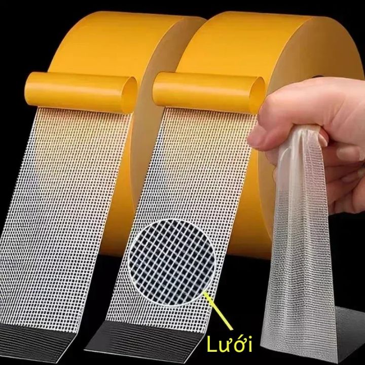Băng Keo Hai Mặt Cố Định Chắc Chắn 5/10/20m, Băng Dính Lưới Chống Thấm ...