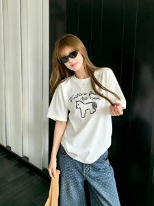 Korean Style Pony Print Casual T-Shirt 100% Cotton