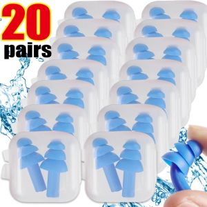 Waterproof Silicone Earplugs Swimming Ear Plugs Reusable Noise Reduction Sleeping Soft Ear Plugs Protector with Box