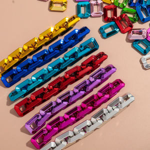 20 Chiếc Hạt Acrylic Hình Vuông Màu Kim Loại 21x28mm Khóa Xích Dùng Làm Vòng Tay Vòng Cổ Hoa Tai Trang Sức Tự Làm