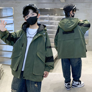 Boys Autumn Winter Jacket Coat Childrens Clothing Polyester Fiber Zipper Closure Warmth Functional Hooded Long Sleeve Jacket