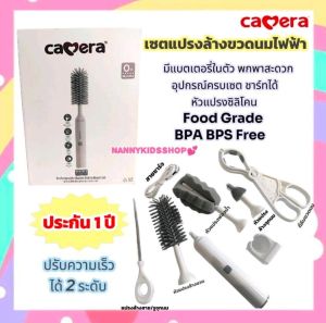Camera เซตแปรงล้างขวดนมไฟฟ้า มีแบตเตอรี่ในตัว อุปกรณ์ครบเซต พกพาง่าย วัสดุซิลิโคนFood Grade ปลอดสารBPA BPS (ประกัน 1 ปี)