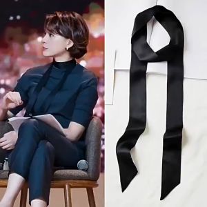 Girl Solid Color Silk Scarf Ribbon Knot Rope for Dress Womens Belts