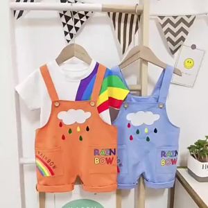 New Summer Baby Boys Clothes Suit Children Casual T-Shirt Overalls 2Pcs/Set Toddler Sport Costume Girls Clothing Kids Tracksuits