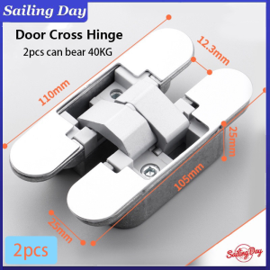 2PCS Heavy Zinc Alloy 180 Degrees Hidden Door Hinge 40KG Wide Door Spacing Invisible Cross