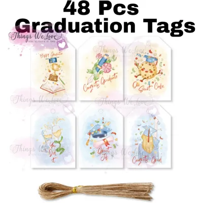 [SG-FREE SHIP] 48 Pcs Graduation Gift Tags Mini Hanging Card School Student Primary Secondary Schools University Polytechnic