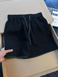 LIUBU | American Style Plaid Splicing Premium Summer Sports Shorts Loose Quarter Pants