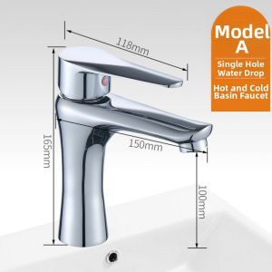 Copper Single Hole Bathroom Sink Hot and Cold Water Faucet