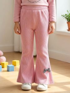 Elastic Korean Style Flared Pants For Girls