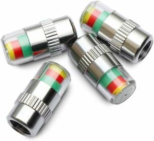 4Pcs Car Tire Pressure Monitor 3 Color Eye Alert Tire Pressure Monitoring System for Car Motorcycle Bicycle