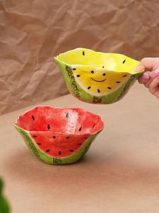 YOGEHOME | Cartoon Cute Hand-Painted Watermelon Ceramic Bowl