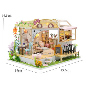 DIY Doll House Miniature 3D Puzzle Assembly Building Model Kit Production of Small Room Toys Home With LED Lights Christmas Gift