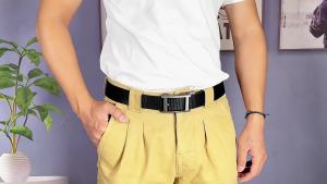 Thắt Lưng Da Mẫu Mới Thắt Lưng Da Thường Ngày Khóa Xoay Tự Động Cho Nam Và Nữ Thanh Niên Thắt Lưng Nylon Dày