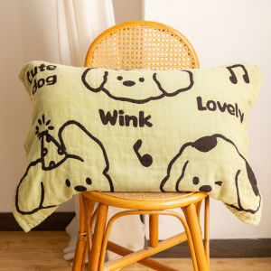 Pure Cotton Dog Pillowcase Soft Breathable Anti-Head Oil Single Person Home Use Cute Little Dog Design Sweat Absorbent