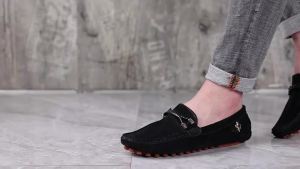 YRZL Nam Size Lớn 48 Da Lộn Mềm Giày Lười Slip-on Da Thật Chính Hãng Da Lái Xe Giày Da Đanh Cao Cấp Đế Bằng Giày Thường