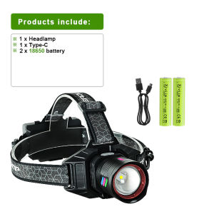 10000000LM Super Powerful LED Headlamp 4 Modes Type-C Rechargeable Headlight 18650 High Power Head Flashlight Fishing Lantern