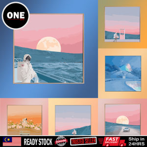 20x20cm Painting with frame Anime Mix Framed Canvas DIY Children Digital Oil Painting Paint By Number home decor